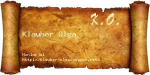 Klauber Olga névjegykártya